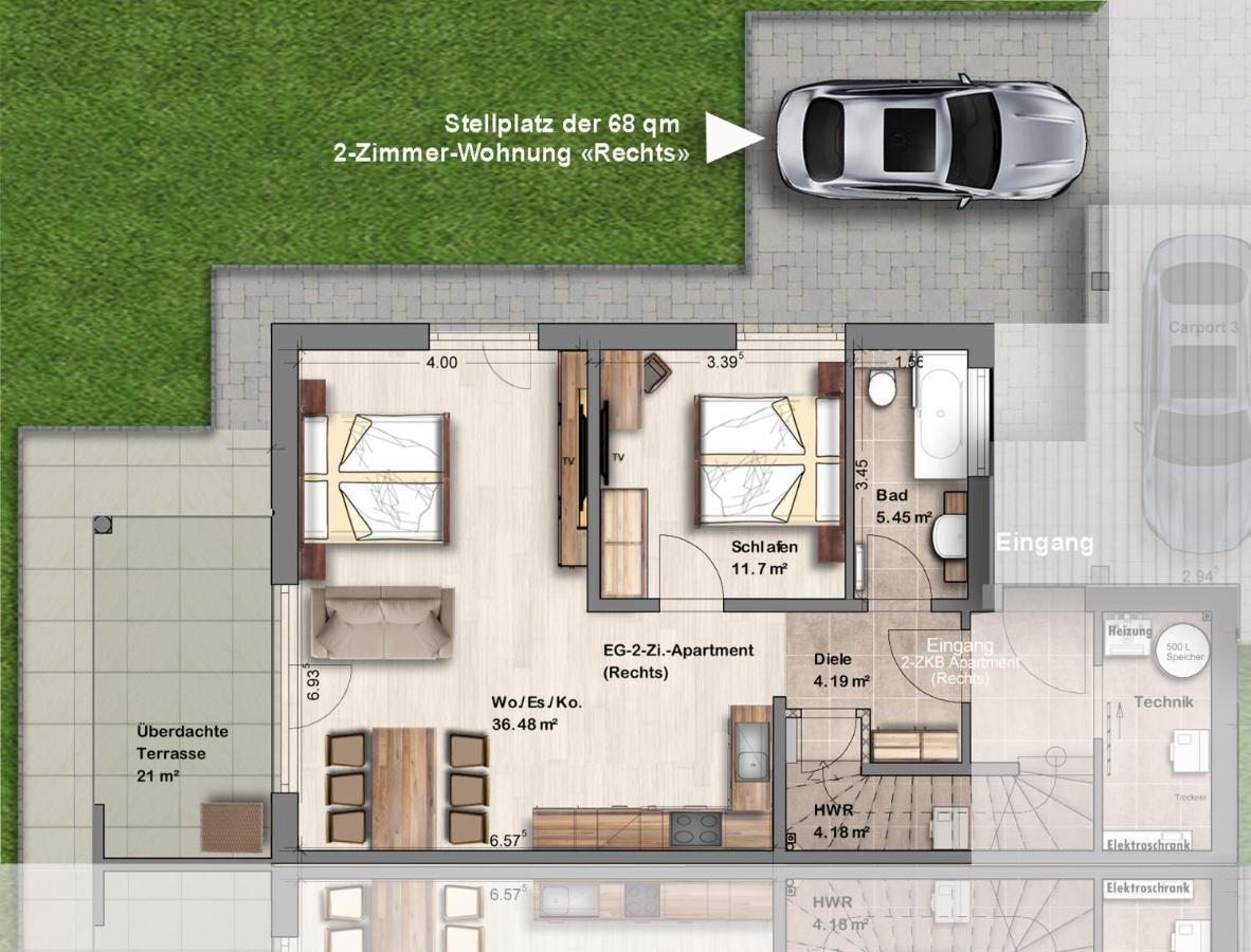 -Neubau- 68 Qm 2-Zimmer-Wohnung Fulda Exterior foto