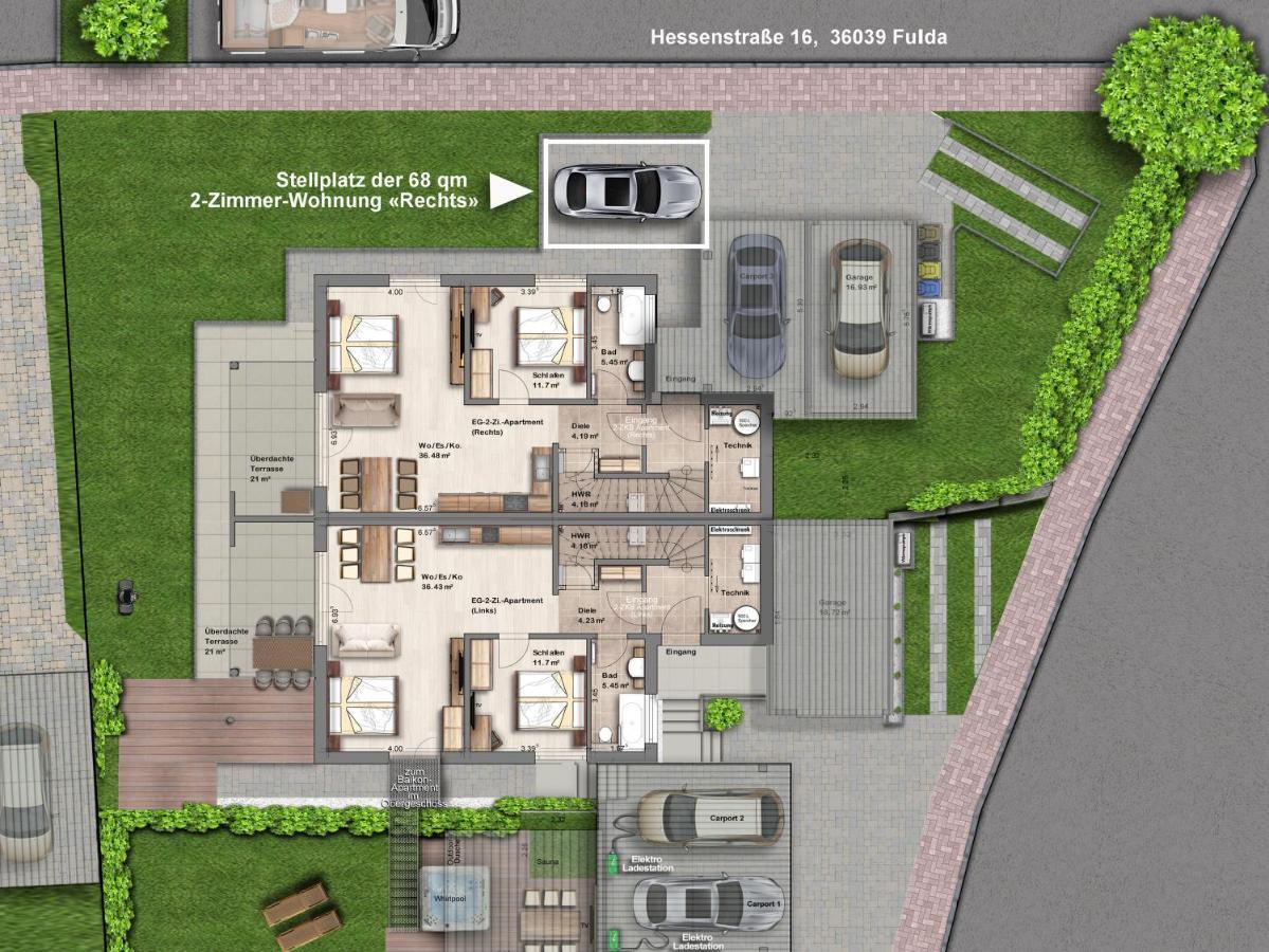 -Neubau- 68 Qm 2-Zimmer-Wohnung Fulda Exterior foto